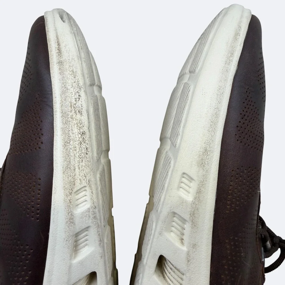 Johnston & Murphy Shoes Mens Size 12 Brown Leather Sneaker Memory Foam Casual